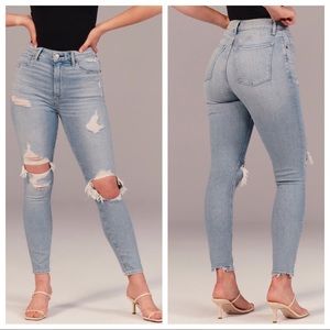 Abercrombie Curve Love high rise Distressed Skinny